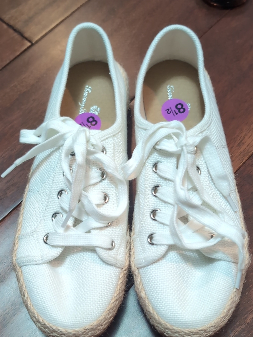 Tommy Bahama White Canvas Lace-Up Espadrilles